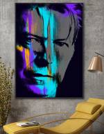 Large David Bowie on canvas framed